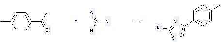 2-Thiazolamine,4-(4-methylphenyl)- can be obtained by 1-p-Tolyl-ethanone and Thiourea